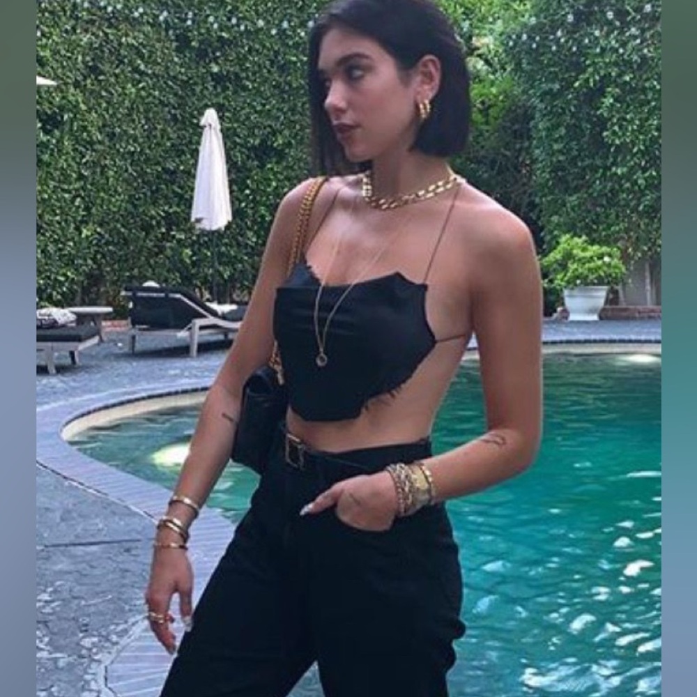ARE YOU AM I Black 100% silk Top
